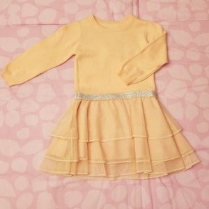 NWT Baby Girl Peach Tiered Tulle Sweater Dress
